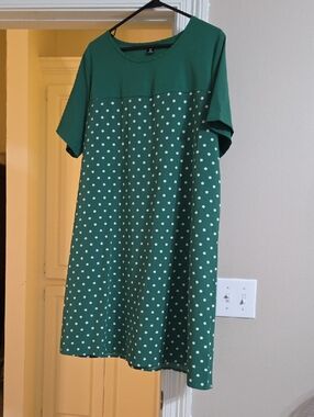 Green Polka Dot Short Sleeve Dress